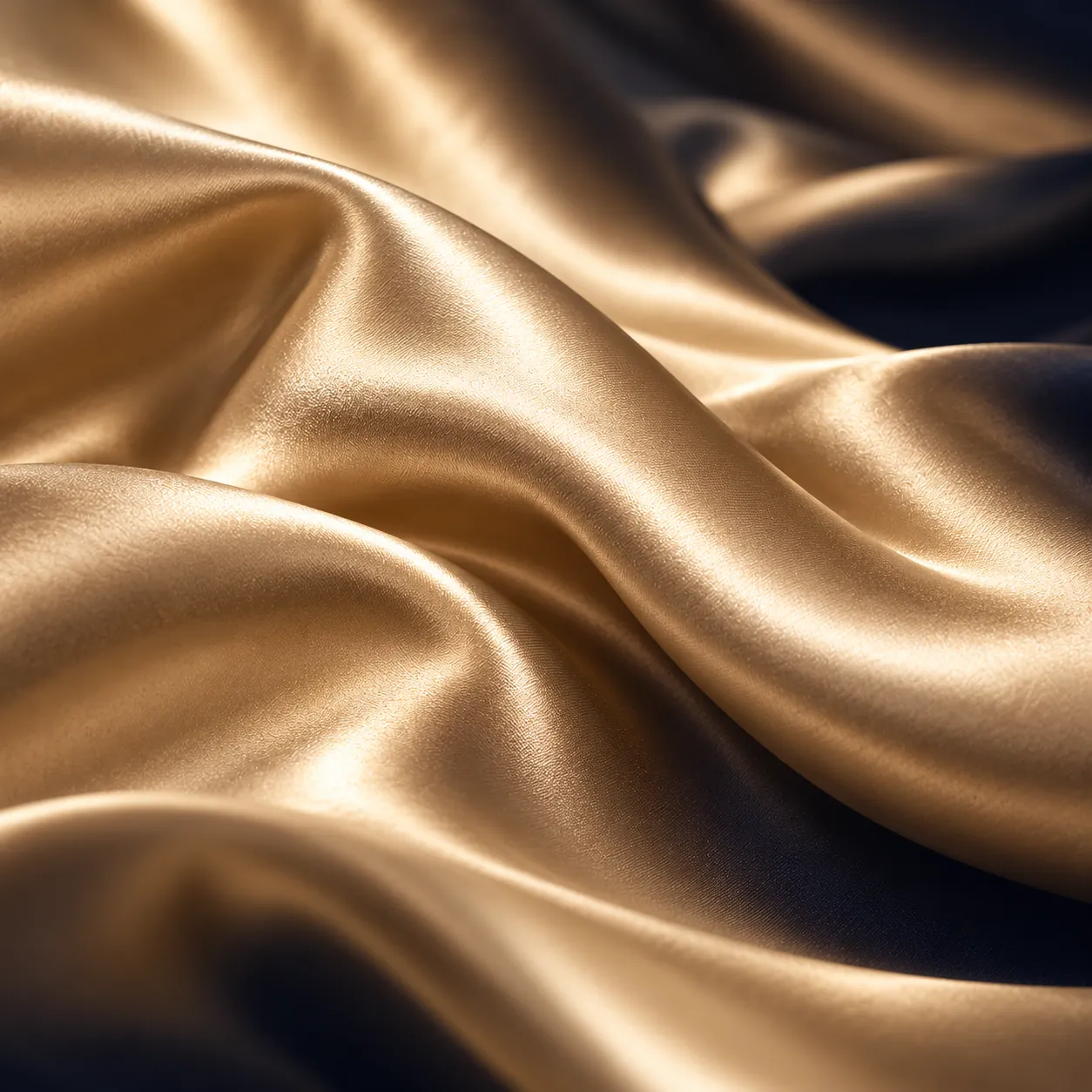 Close-up of champagne mulberry silk